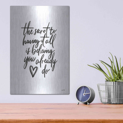 Luxe Metal Art 'The Secret 2' by House Fenway, Metal Wall Art,12x16