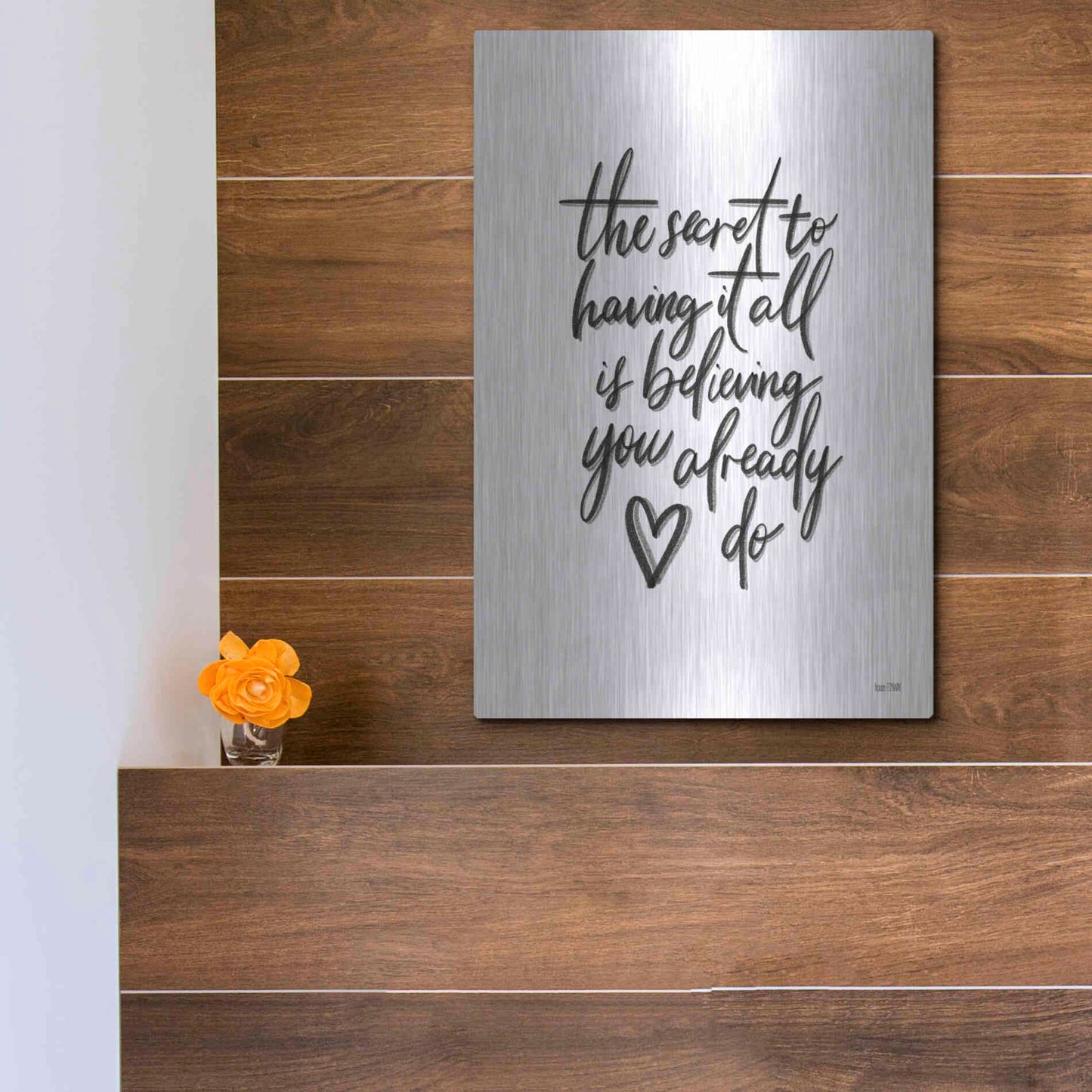 Luxe Metal Art 'The Secret 2' by House Fenway, Metal Wall Art,12x16
