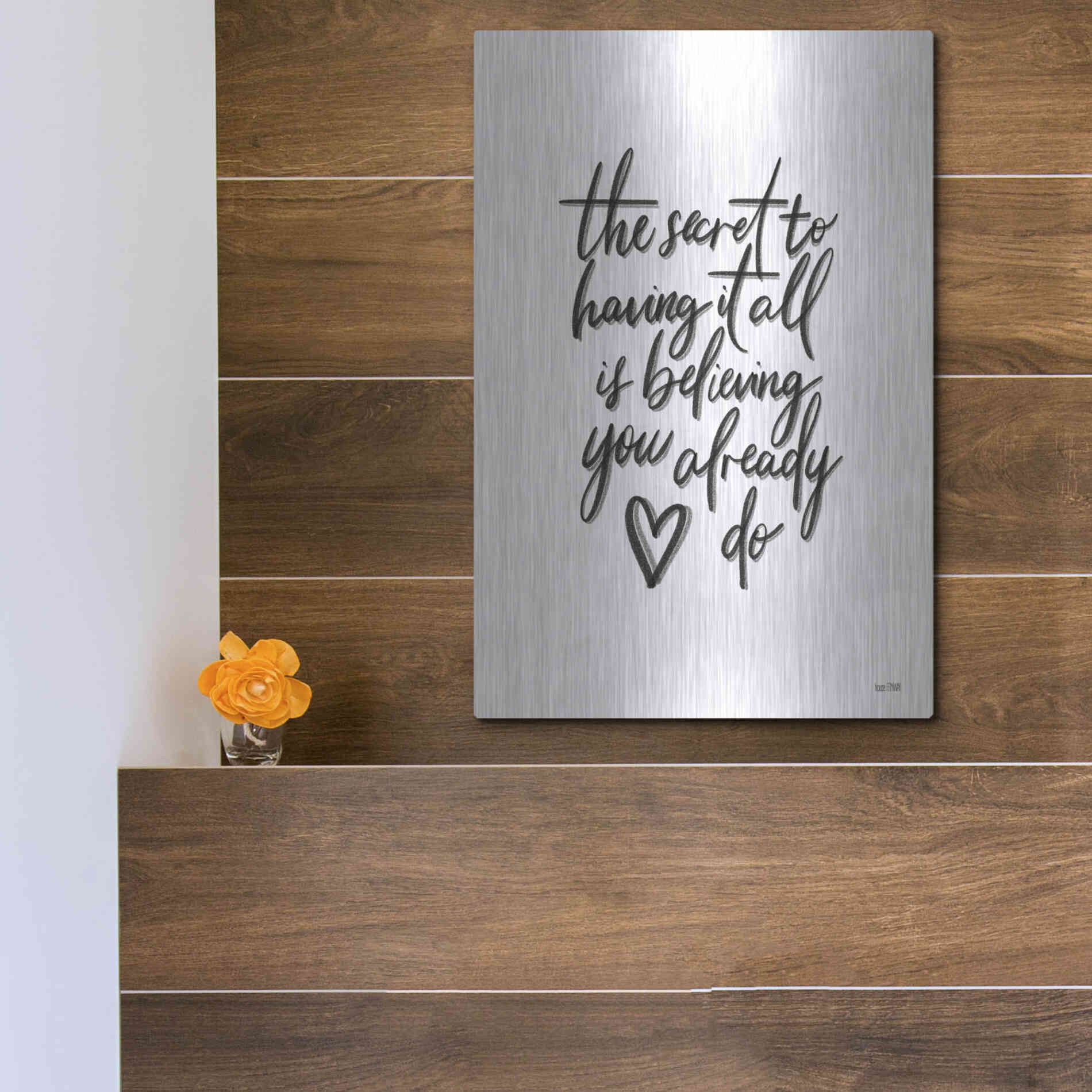 Luxe Metal Art 'The Secret 2' by House Fenway, Metal Wall Art,12x16