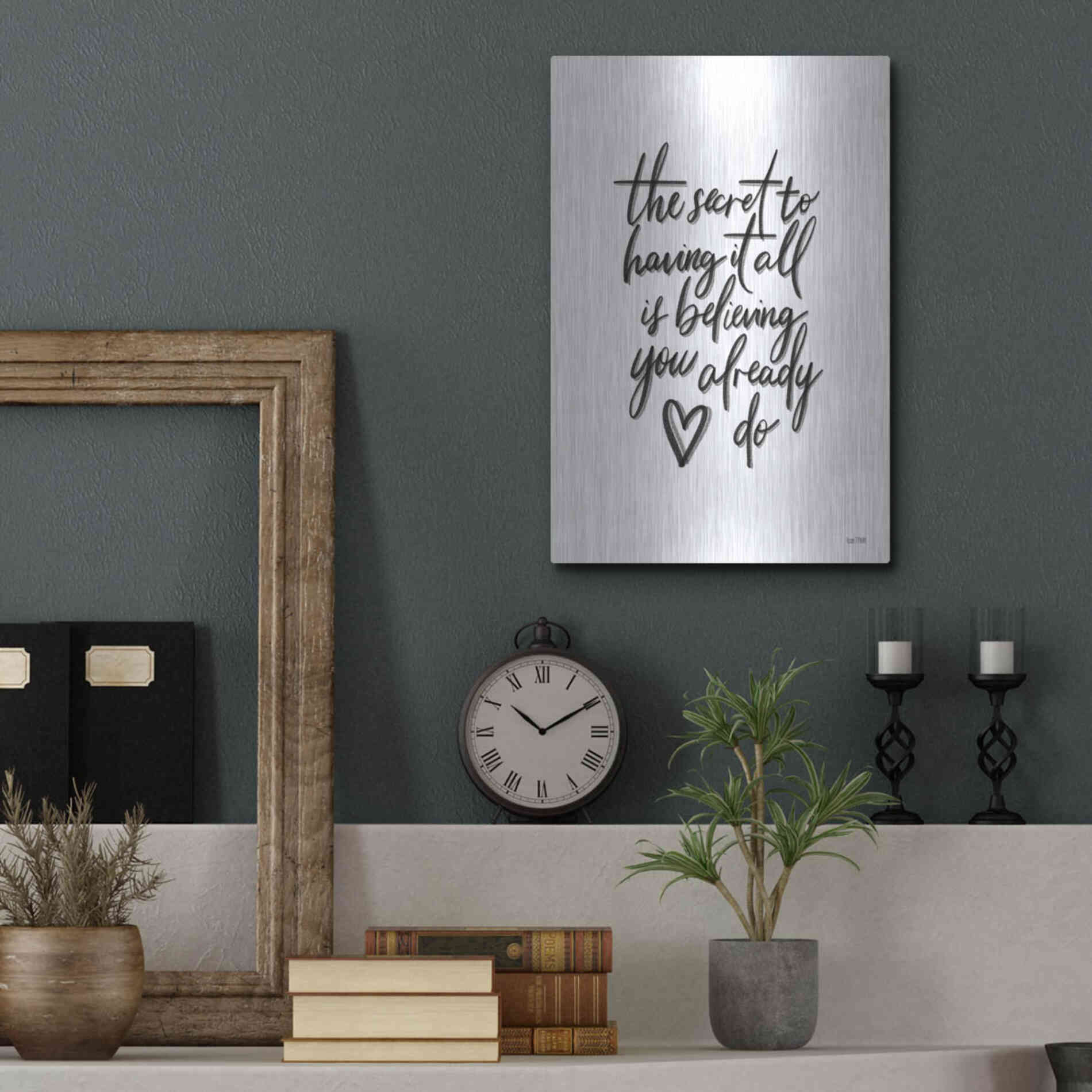 Luxe Metal Art 'The Secret 2' by House Fenway, Metal Wall Art,12x16