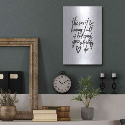 Luxe Metal Art 'The Secret 2' by House Fenway, Metal Wall Art,12x16
