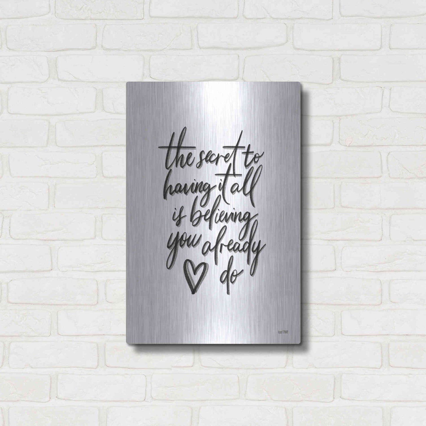 Luxe Metal Art 'The Secret 2' by House Fenway, Metal Wall Art,16x24