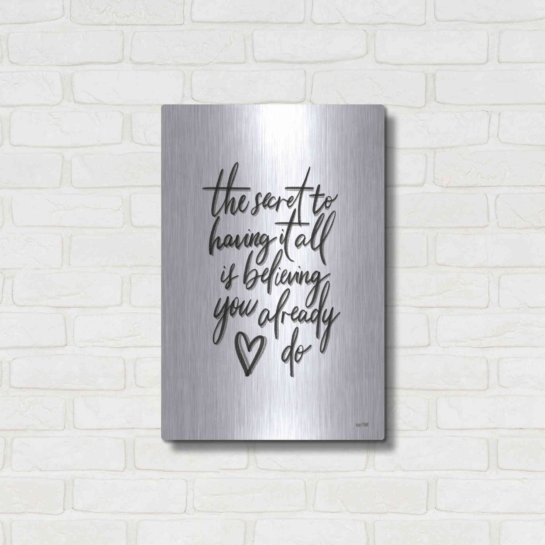 Luxe Metal Art 'The Secret 2' by House Fenway, Metal Wall Art,16x24