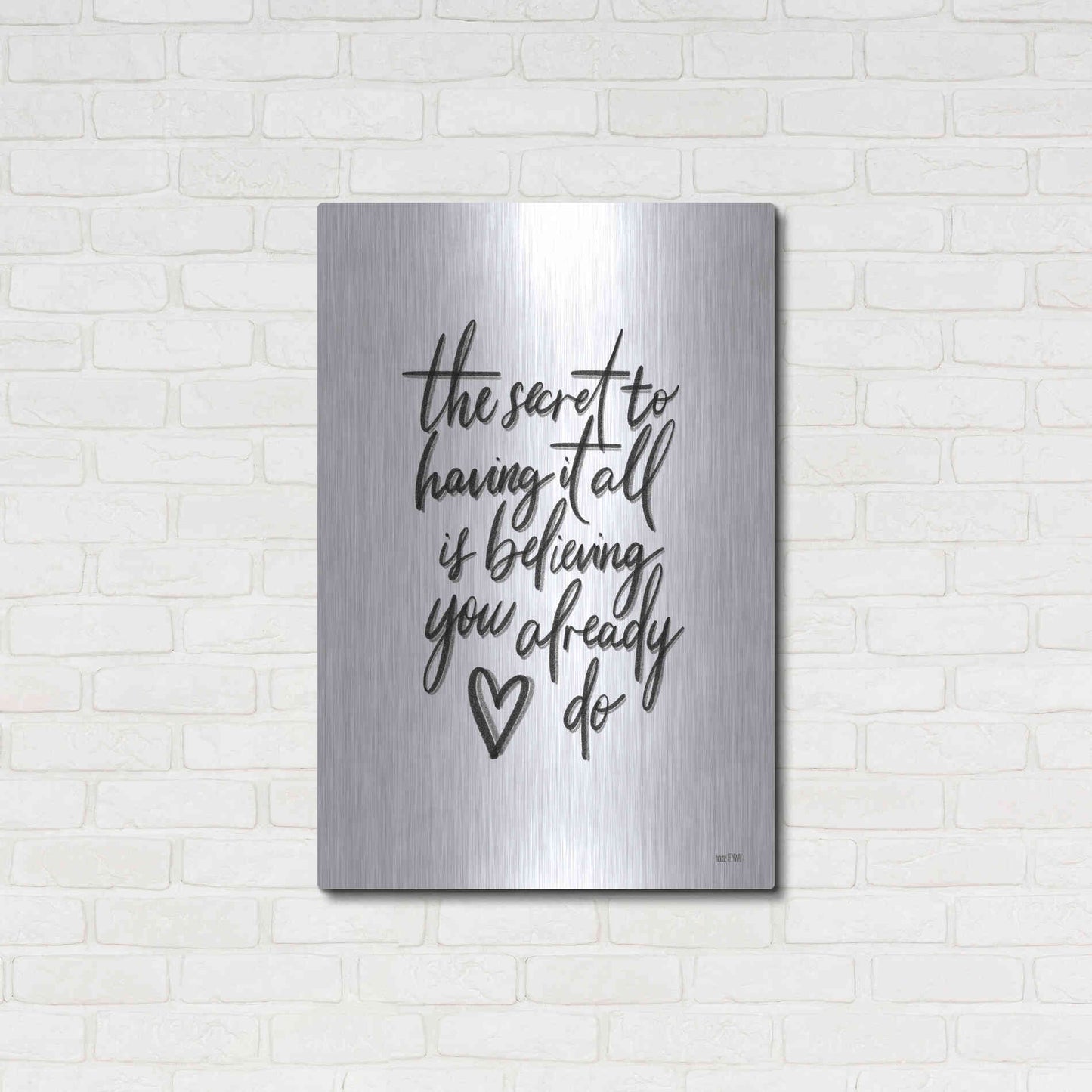 Luxe Metal Art 'The Secret 2' by House Fenway, Metal Wall Art,24x36