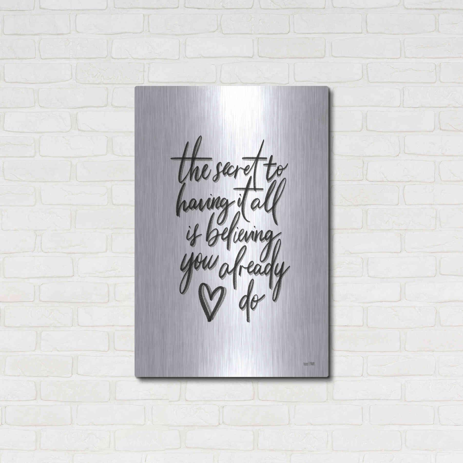 Luxe Metal Art 'The Secret 2' by House Fenway, Metal Wall Art,24x36