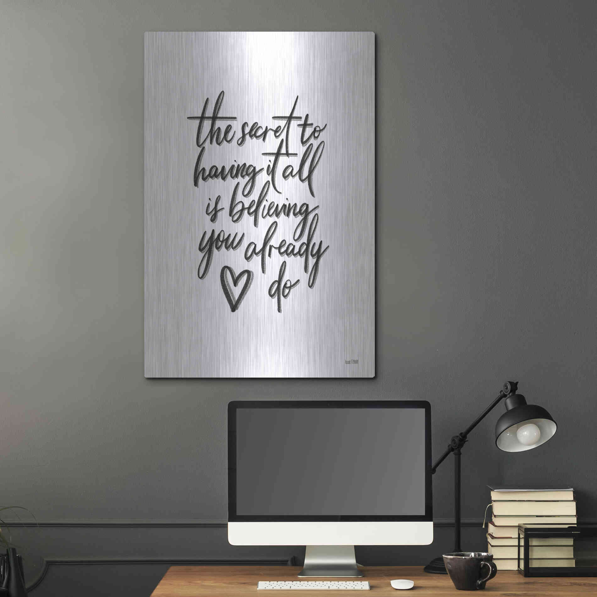 Luxe Metal Art 'The Secret 2' by House Fenway, Metal Wall Art,24x36