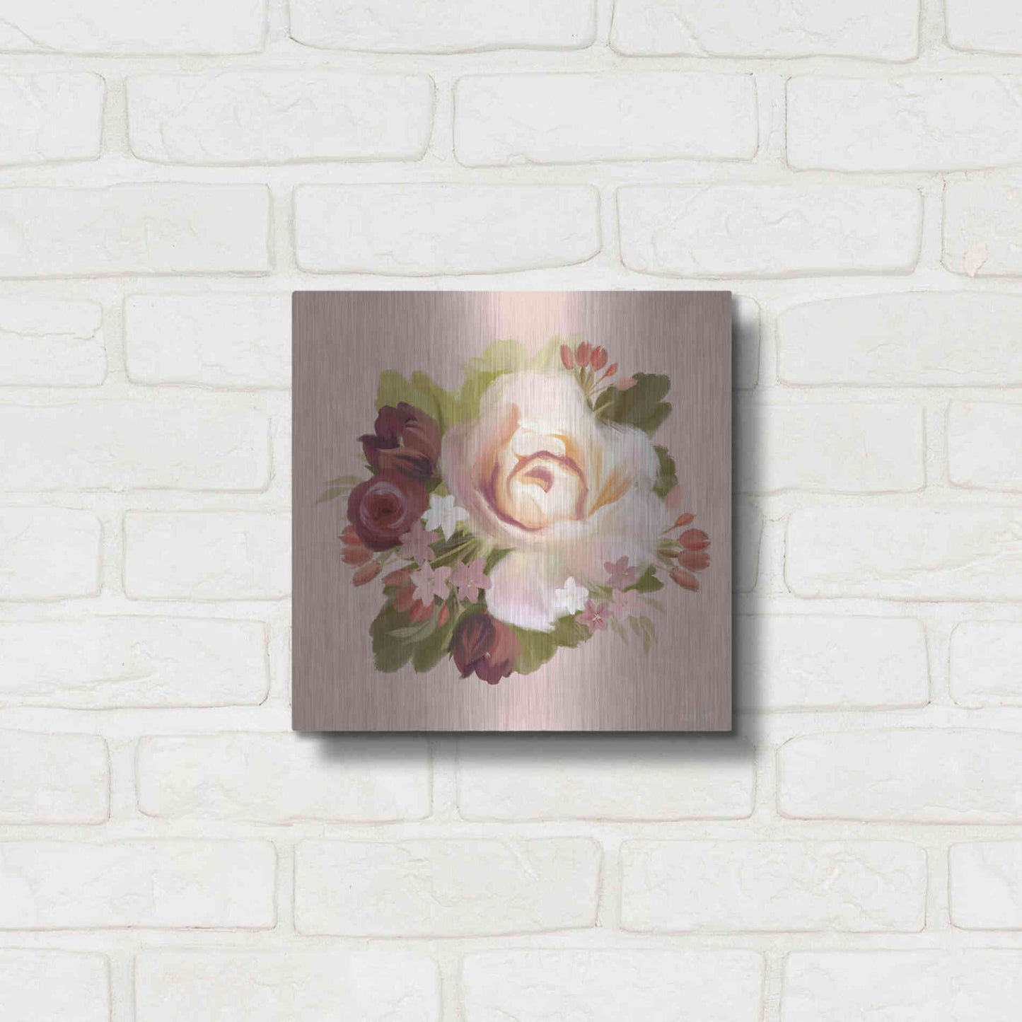 Luxe Metal Art 'Blush Blossoms' by House Fenway, Metal Wall Art,12x12