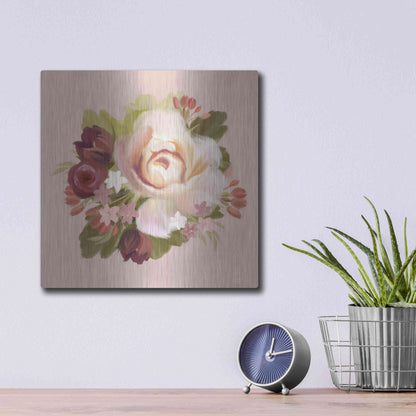 Luxe Metal Art 'Blush Blossoms' by House Fenway, Metal Wall Art,12x12