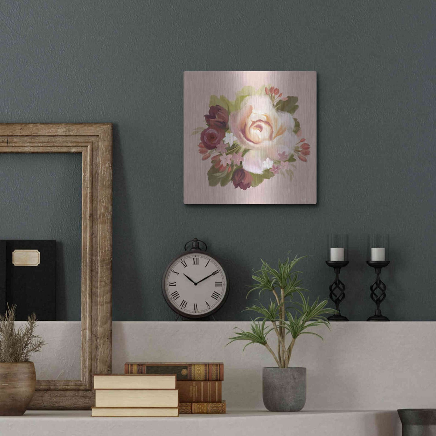 Luxe Metal Art 'Blush Blossoms' by House Fenway, Metal Wall Art,12x12