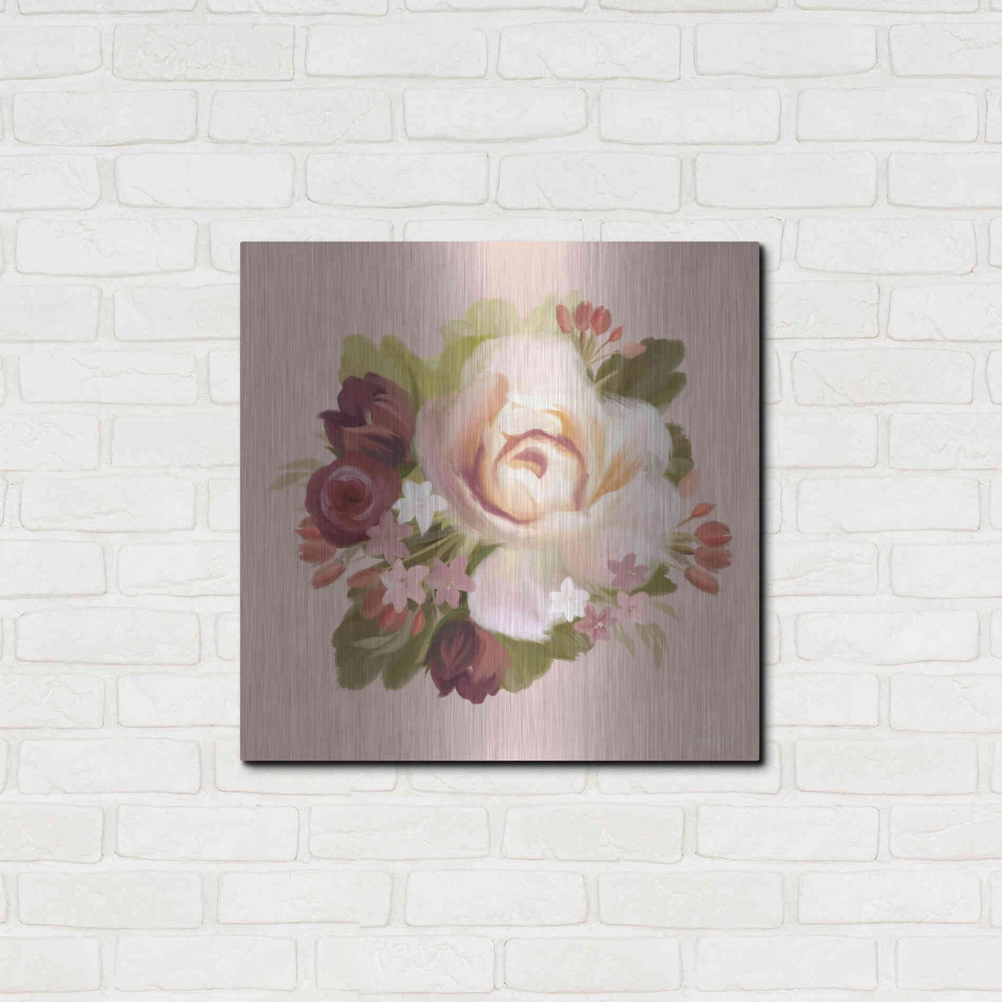 Luxe Metal Art 'Blush Blossoms' by House Fenway, Metal Wall Art,24x24