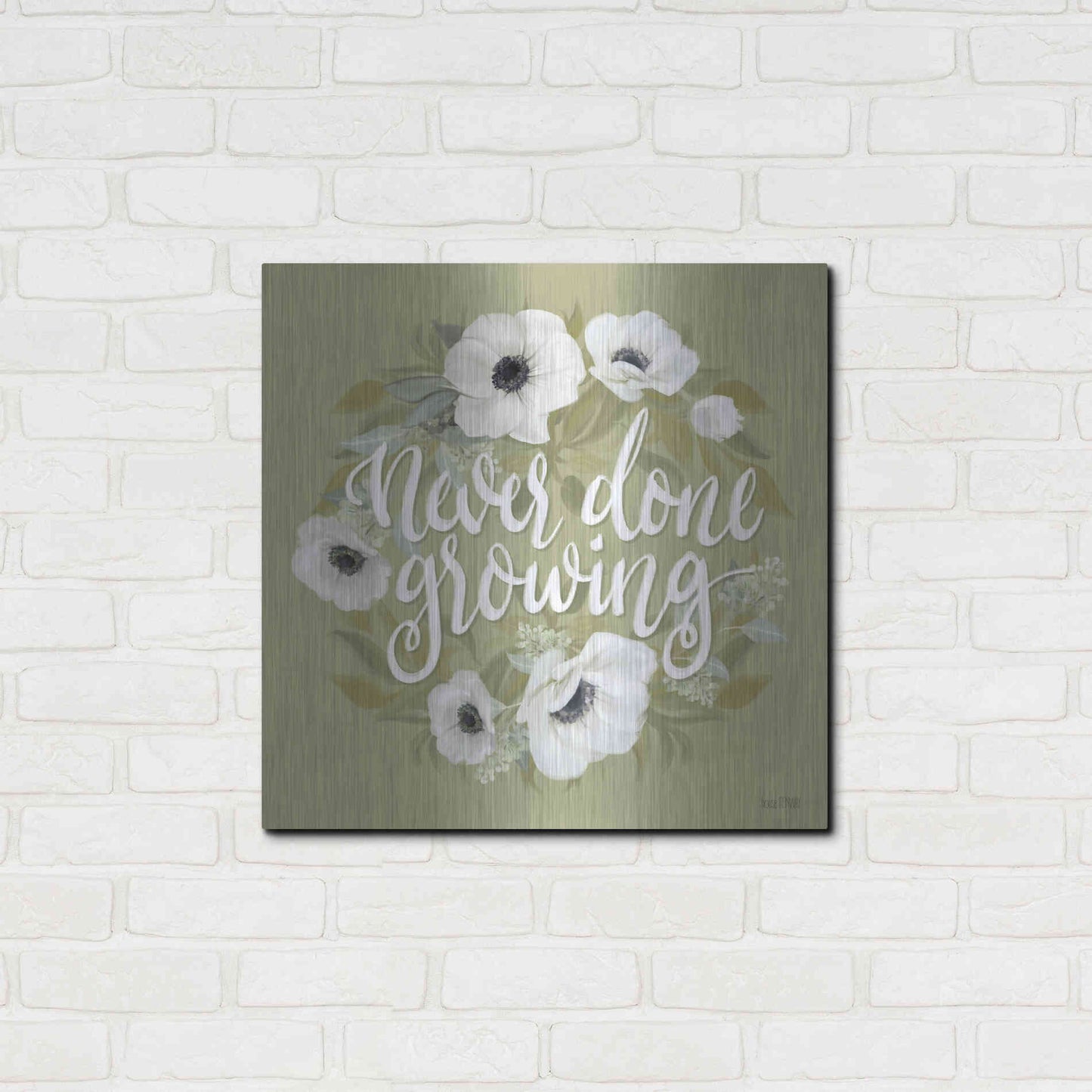 Luxe Metal Art 'Never Done Growing' by House Fenway, Metal Wall Art,24x24