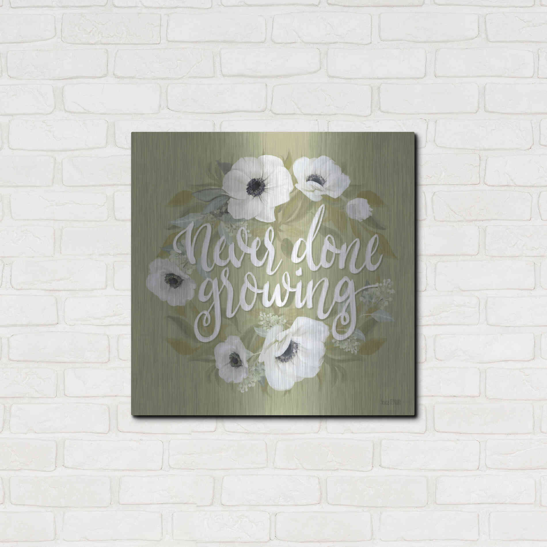 Luxe Metal Art 'Never Done Growing' by House Fenway, Metal Wall Art,24x24