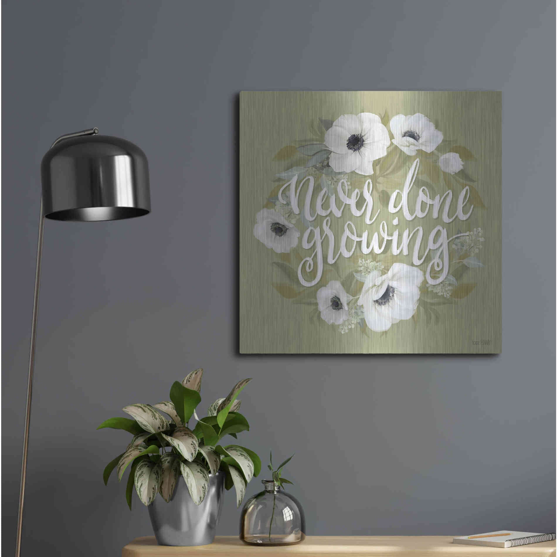 Luxe Metal Art 'Never Done Growing' by House Fenway, Metal Wall Art,24x24