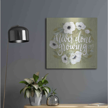 Luxe Metal Art 'Never Done Growing' by House Fenway, Metal Wall Art,24x24