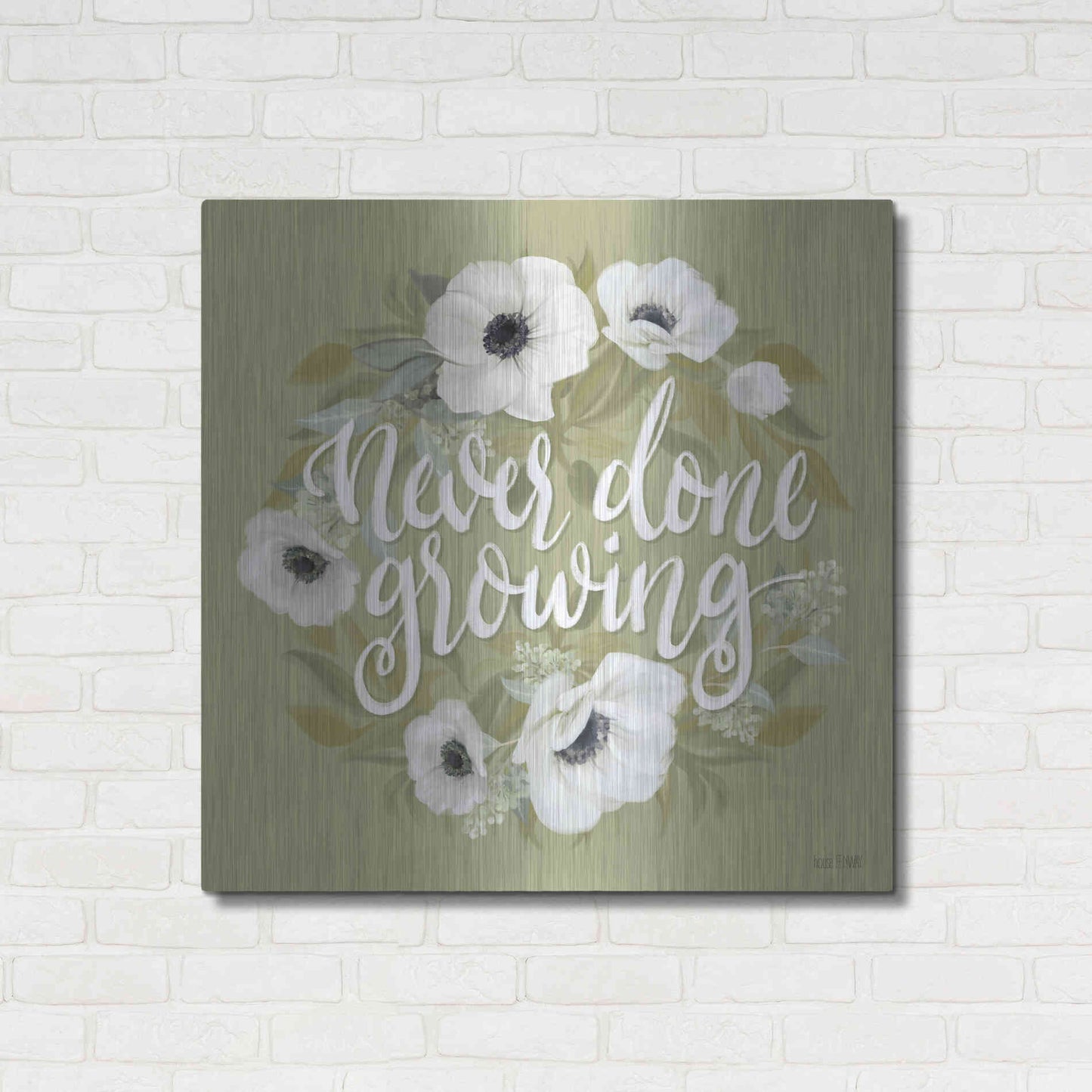 Luxe Metal Art 'Never Done Growing' by House Fenway, Metal Wall Art,36x36