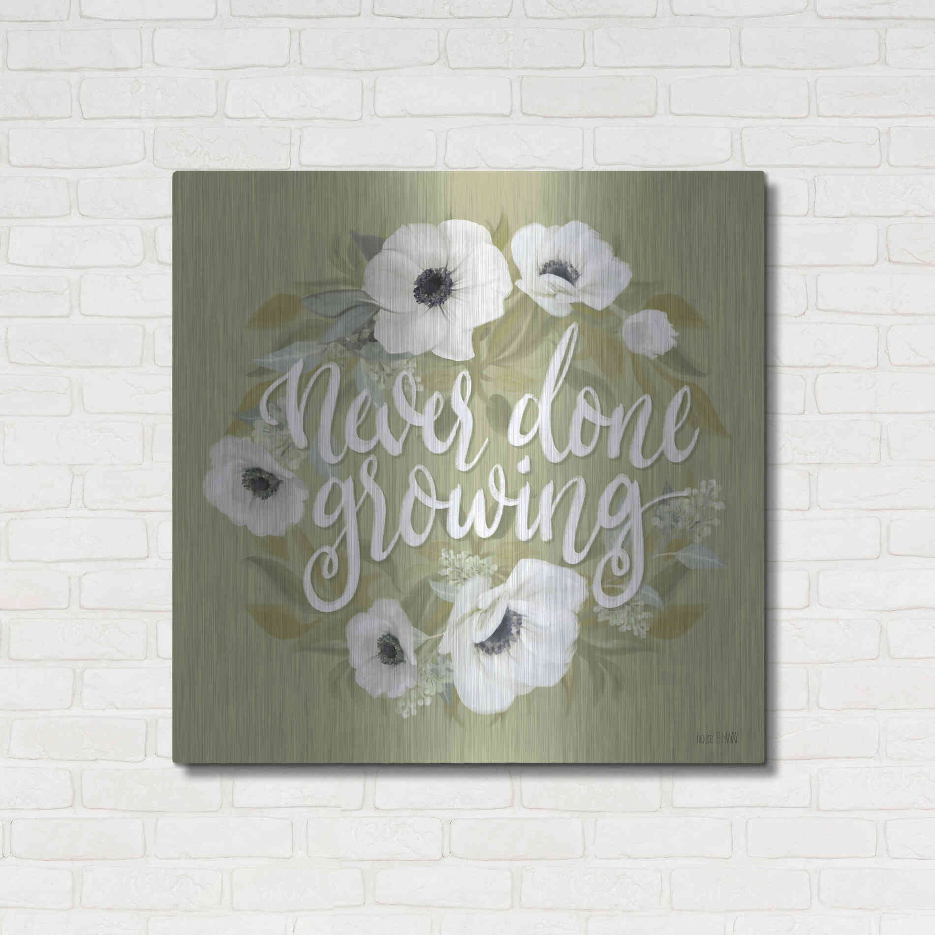 Luxe Metal Art 'Never Done Growing' by House Fenway, Metal Wall Art,36x36