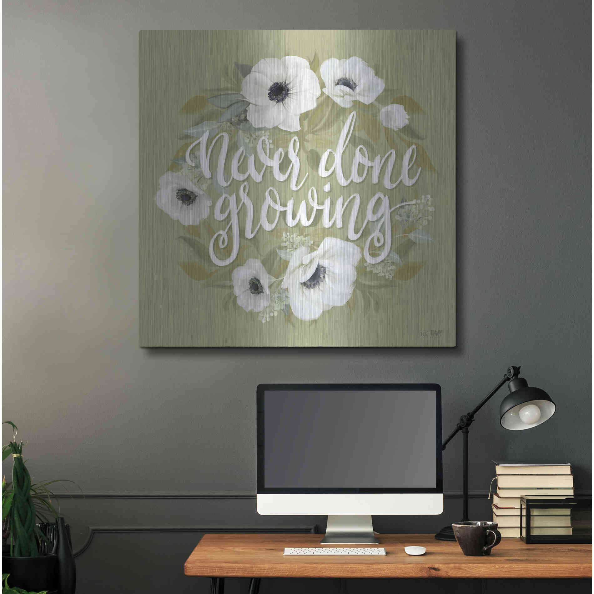 Luxe Metal Art 'Never Done Growing' by House Fenway, Metal Wall Art,36x36