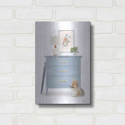 Luxe Metal Art 'Waiting For You Dog' by House Fenway, Metal Wall Art,12x16