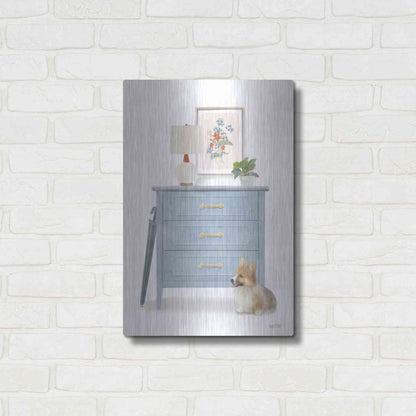 Luxe Metal Art 'Waiting For You Dog' by House Fenway, Metal Wall Art,16x24