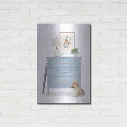 Luxe Metal Art 'Waiting For You Dog' by House Fenway, Metal Wall Art,24x36