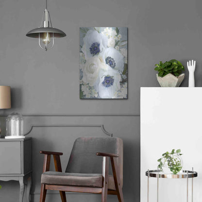 Luxe Metal Art 'Anemones in Blue I' by House Fenway, Metal Wall Art,16x24