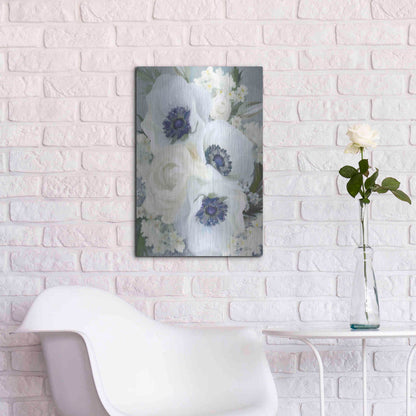 Luxe Metal Art 'Anemones in Blue I' by House Fenway, Metal Wall Art,16x24