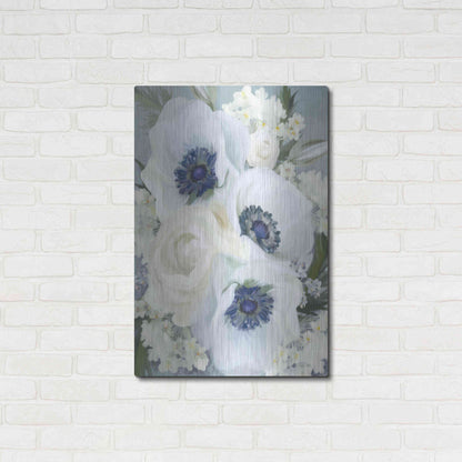Luxe Metal Art 'Anemones in Blue I' by House Fenway, Metal Wall Art,24x36