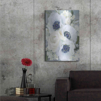 Luxe Metal Art 'Anemones in Blue I' by House Fenway, Metal Wall Art,24x36