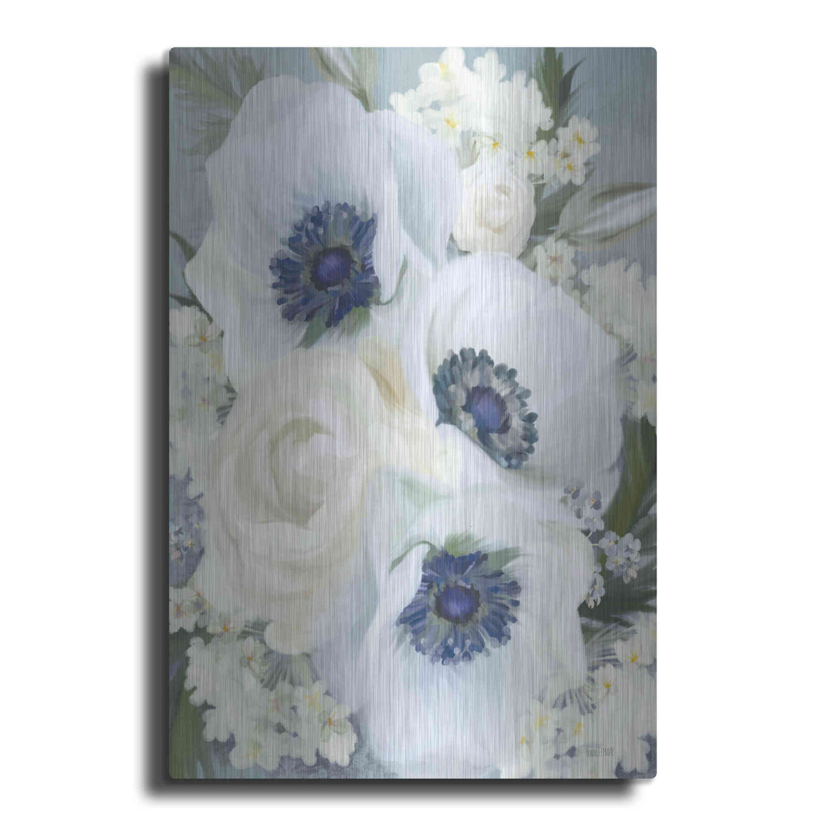 Luxe Metal Art 'Anemones in Blue I' by House Fenway, Metal Wall Art