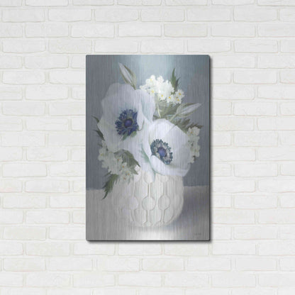 Luxe Metal Art 'Anemones in Blue II' by House Fenway, Metal Wall Art,24x36