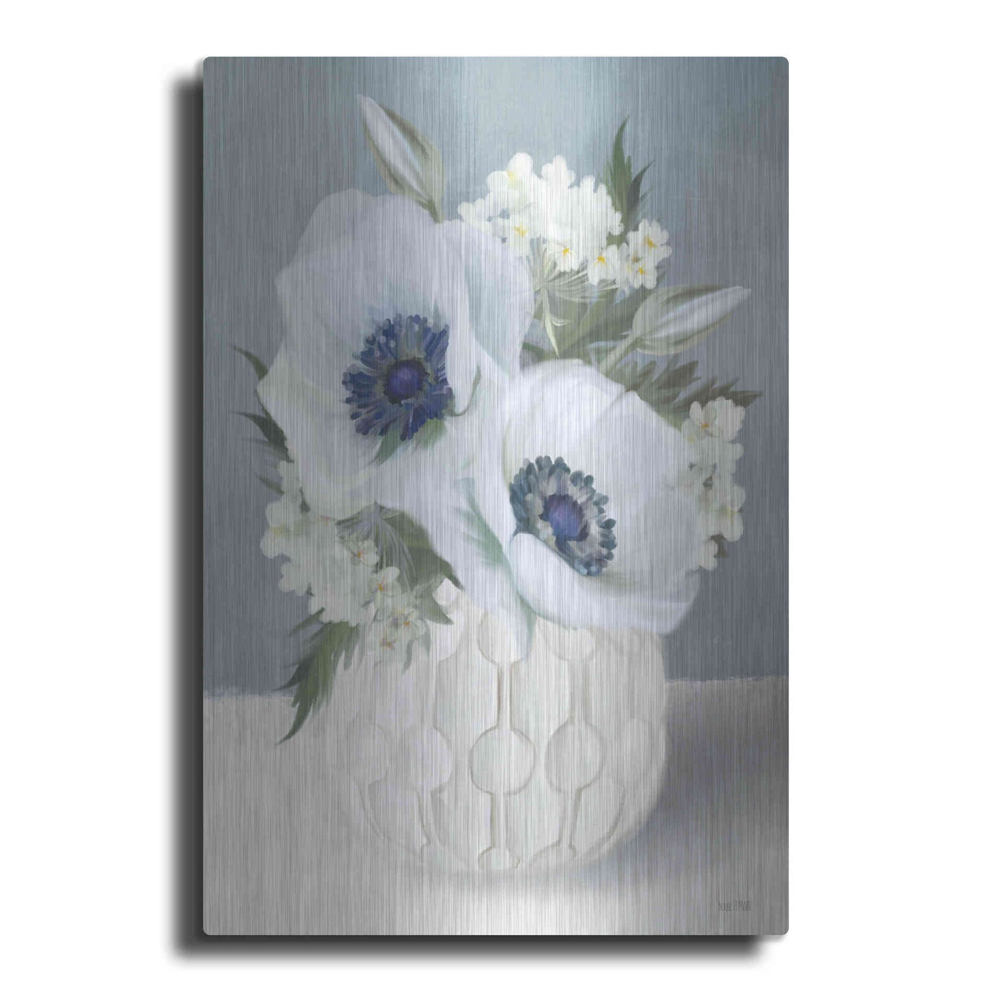 Luxe Metal Art 'Anemones in Blue II' by House Fenway, Metal Wall Art
