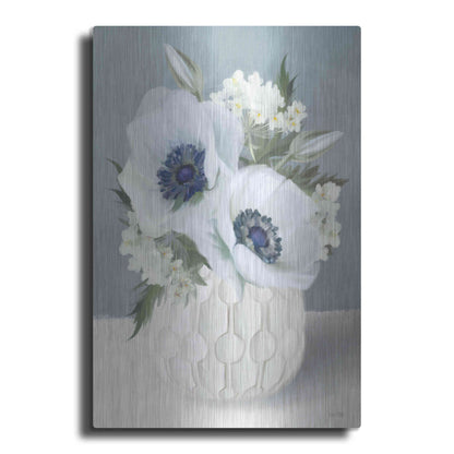 Luxe Metal Art 'Anemones in Blue II' by House Fenway, Metal Wall Art