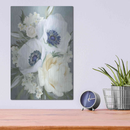 Luxe Metal Art 'Anemones in Blue III' by House Fenway, Metal Wall Art,12x16