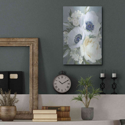 Luxe Metal Art 'Anemones in Blue III' by House Fenway, Metal Wall Art,12x16