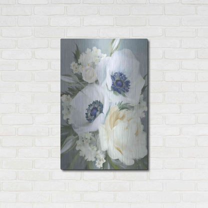 Luxe Metal Art 'Anemones in Blue III' by House Fenway, Metal Wall Art,24x36