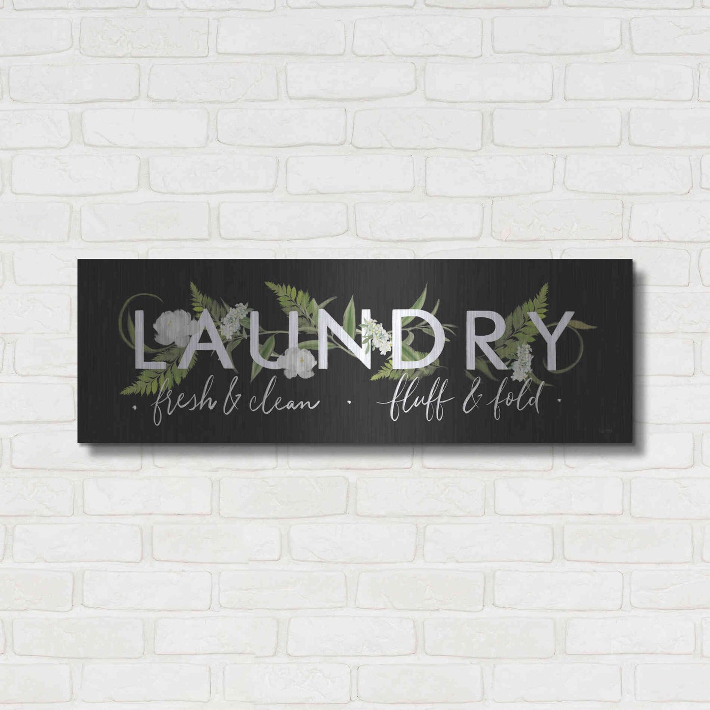 Luxe Metal Art 'Laundry Sign' by House Fenway, Metal Wall Art,36x12