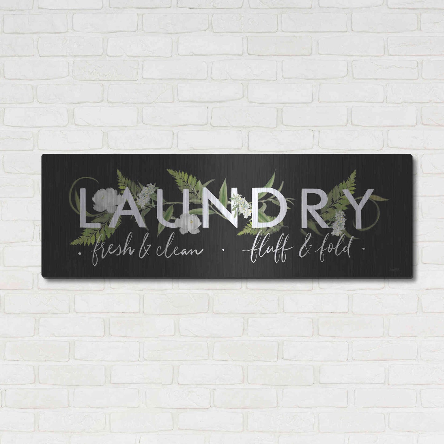 Luxe Metal Art 'Laundry Sign' by House Fenway, Metal Wall Art,48x16