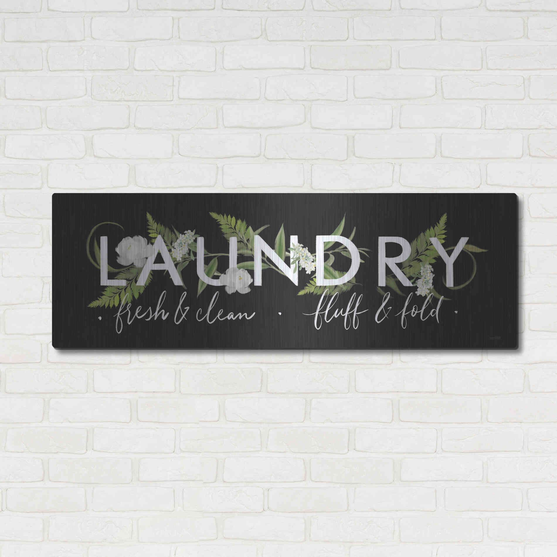 Luxe Metal Art 'Laundry Sign' by House Fenway, Metal Wall Art,48x16