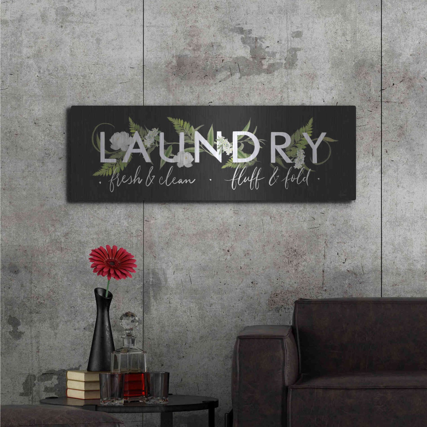 Luxe Metal Art 'Laundry Sign' by House Fenway, Metal Wall Art,48x16