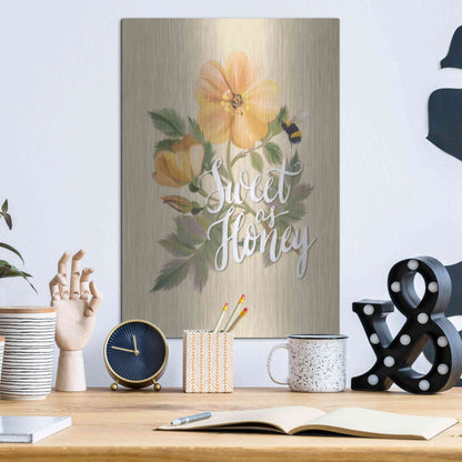 Luxe Metal Art 'Sweet as Honey   ' by House Fenway, Metal Wall Art,12x16