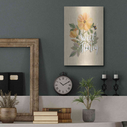 Luxe Metal Art 'Sweet as Honey   ' by House Fenway, Metal Wall Art,12x16