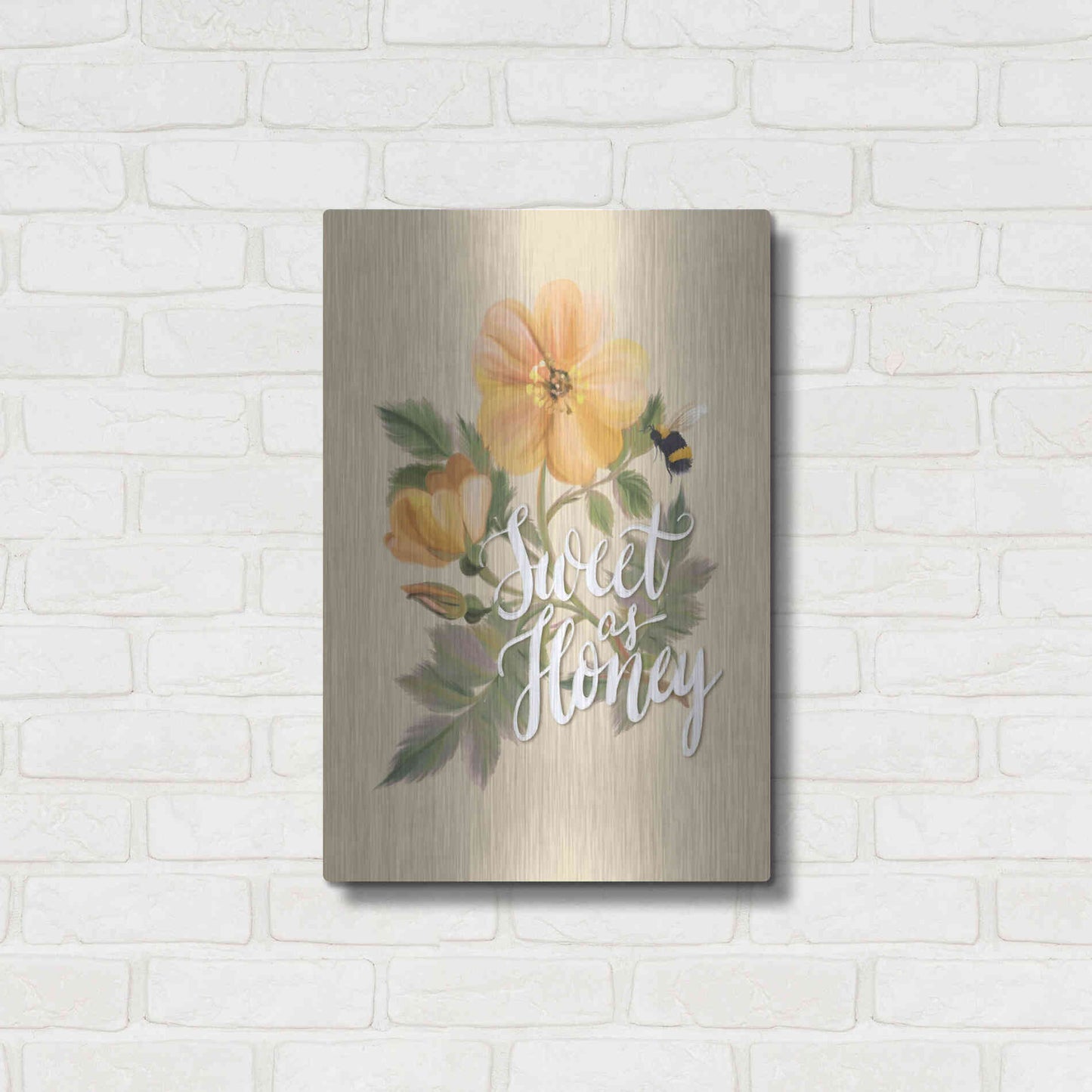Luxe Metal Art 'Sweet as Honey   ' by House Fenway, Metal Wall Art,16x24