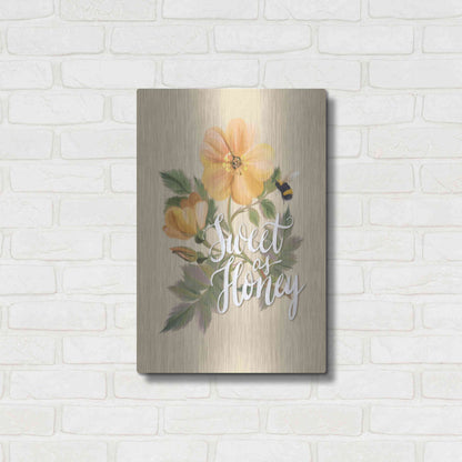 Luxe Metal Art 'Sweet as Honey   ' by House Fenway, Metal Wall Art,16x24
