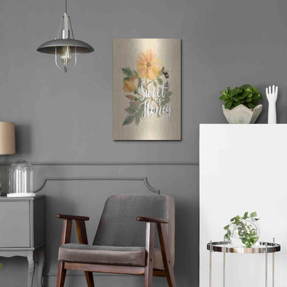 Luxe Metal Art 'Sweet as Honey   ' by House Fenway, Metal Wall Art,16x24