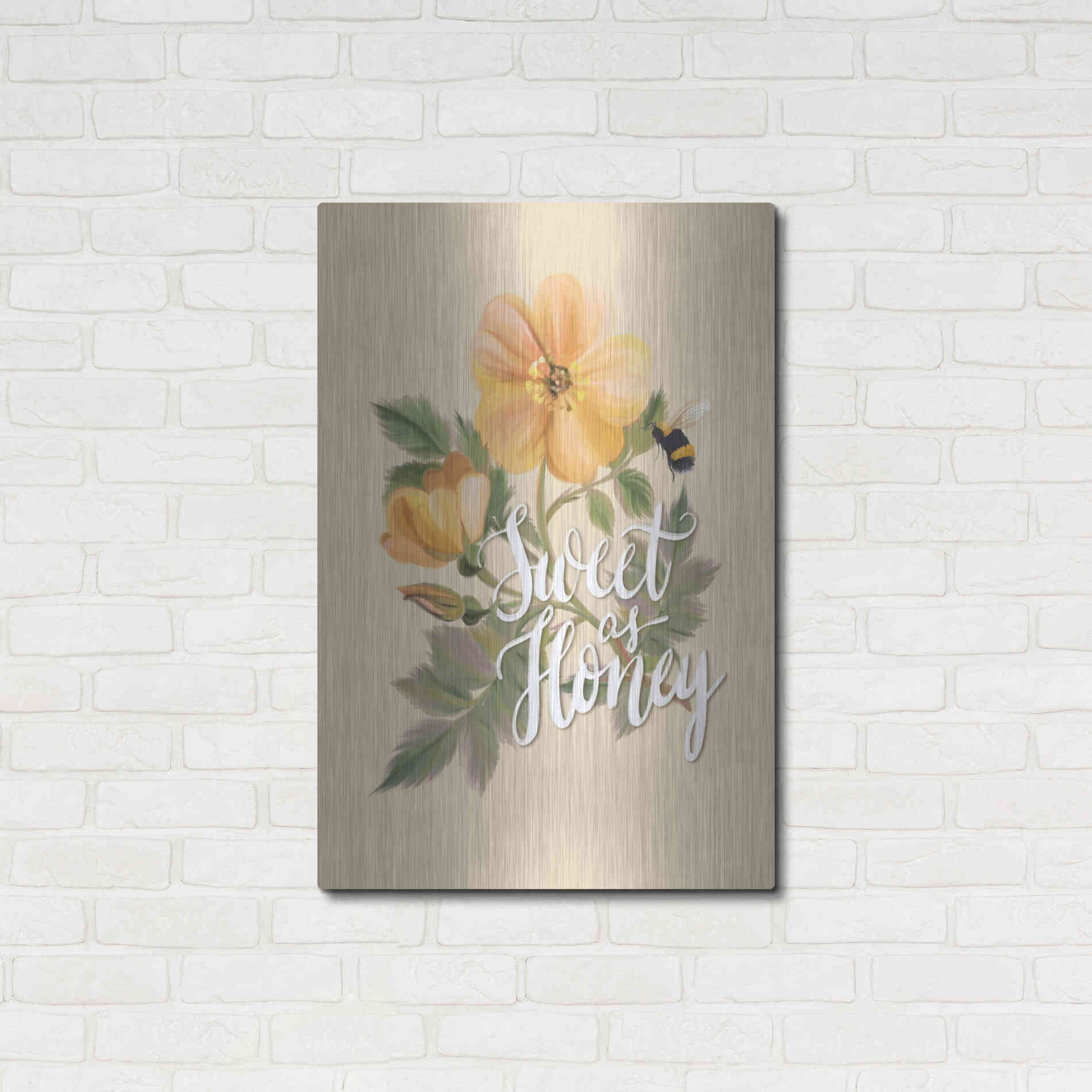 Luxe Metal Art 'Sweet as Honey   ' by House Fenway, Metal Wall Art,24x36