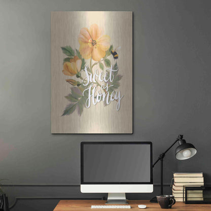 Luxe Metal Art 'Sweet as Honey   ' by House Fenway, Metal Wall Art,24x36