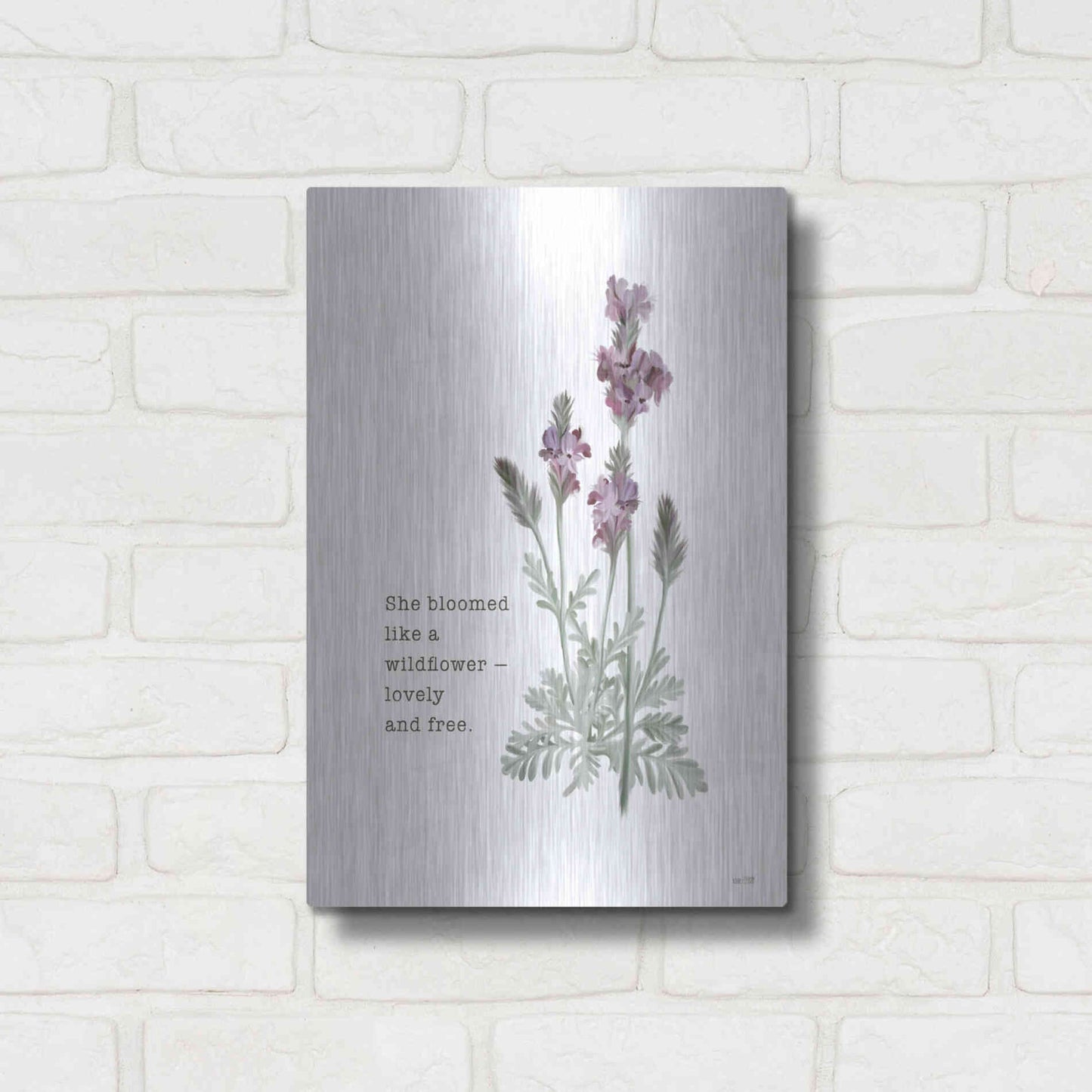 Luxe Metal Art 'Lovely and Free   ' by House Fenway, Metal Wall Art,12x16