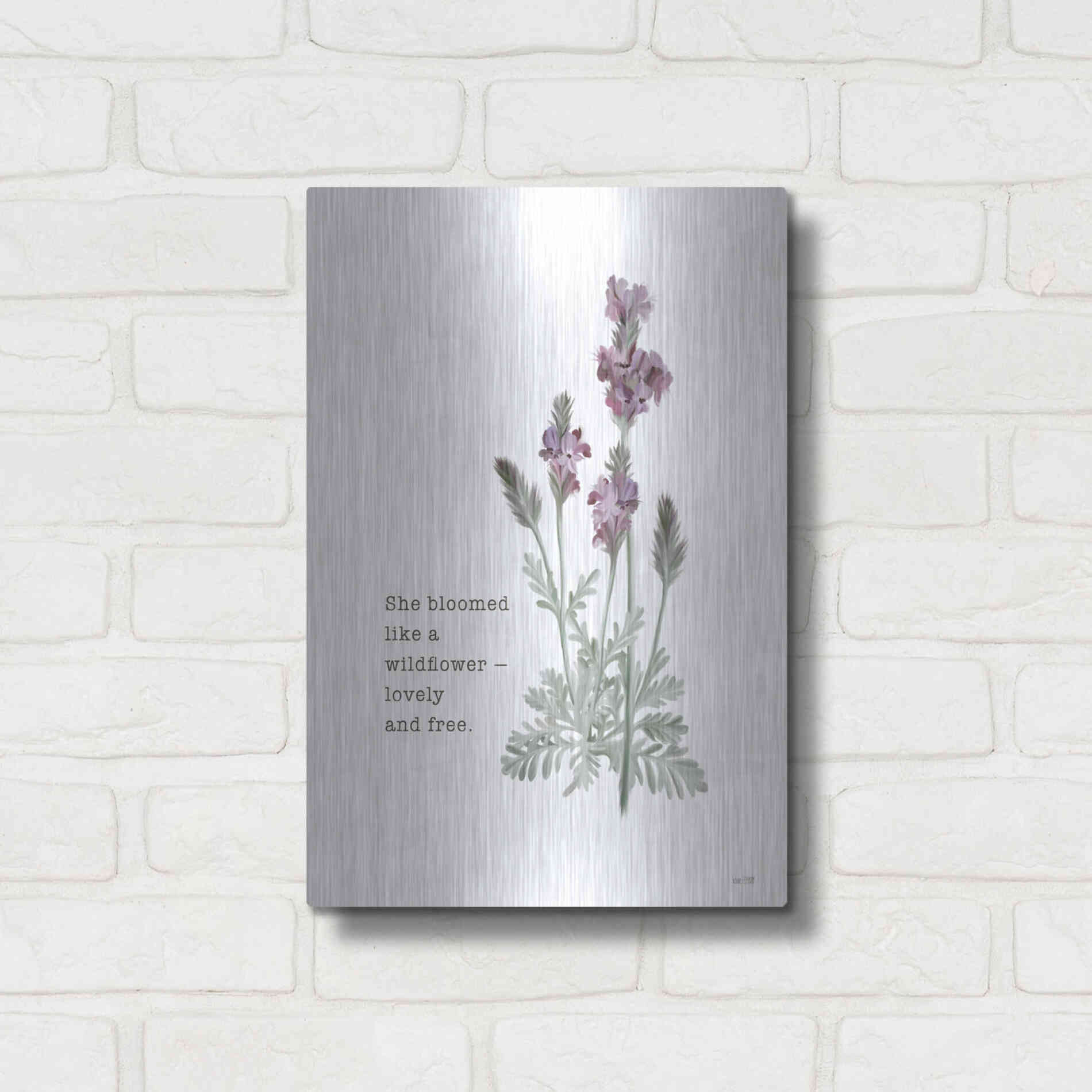 Luxe Metal Art 'Lovely and Free   ' by House Fenway, Metal Wall Art,12x16