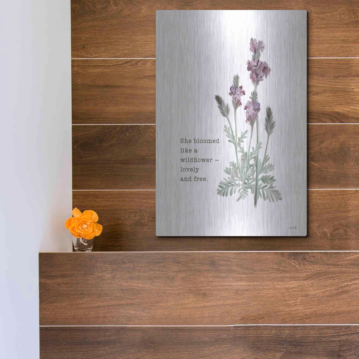 Luxe Metal Art 'Lovely and Free   ' by House Fenway, Metal Wall Art,12x16