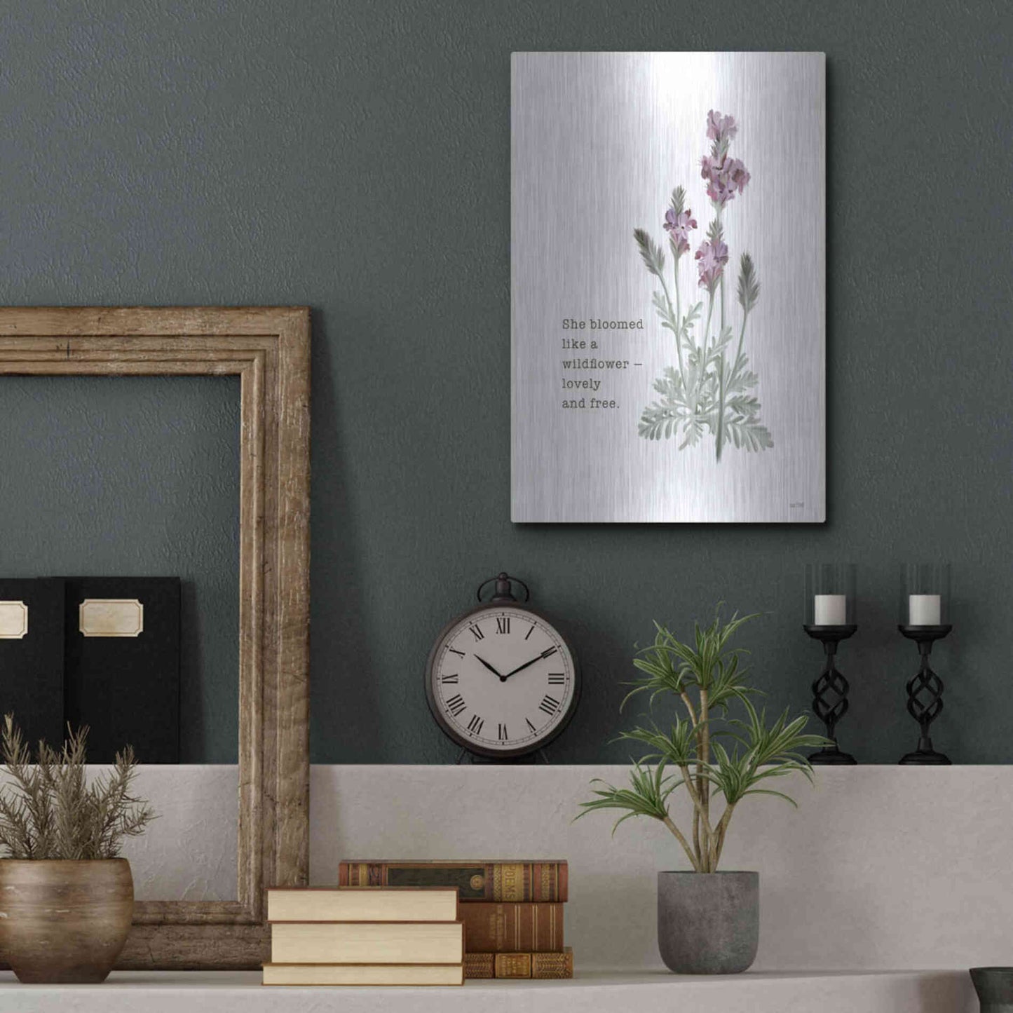 Luxe Metal Art 'Lovely and Free   ' by House Fenway, Metal Wall Art,12x16
